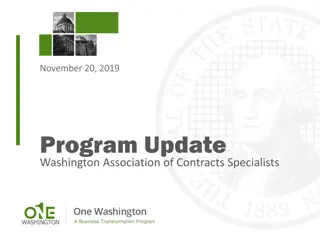 Update on Washington Association of Contracts Specialists Program