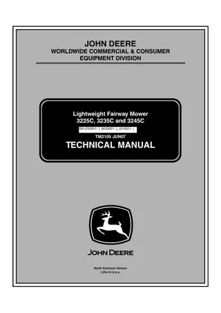 John Deere 3225C Lightweight Fairway Mower Service Repair Manual Instant Download (tm2105)