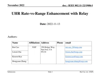 Relay Communications for Ultra High Reliability in IEEE 802.11-22/1908r1