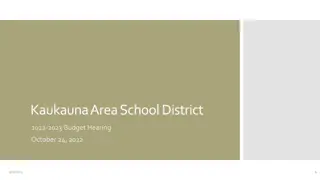 Kaukauna Area School District 2022-2023 Budget Hearing and Enrollment Summary