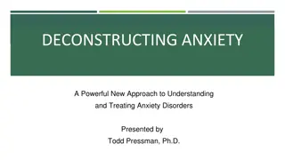 Treating Anxiety Disorders: A New Approach Presented by Todd Pressman, Ph.D.