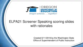 ELPA21 Screener Speaking Scoring Slides with Rationales