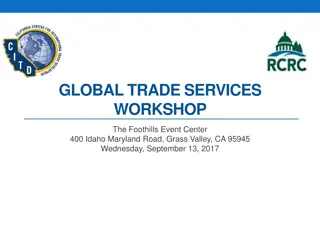 Global Trade Services Workshop at The Foothills Event Center in Grass Valley, CA