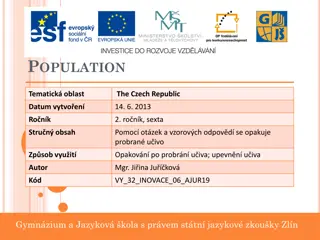 Exploring Population Data of the Czech Republic