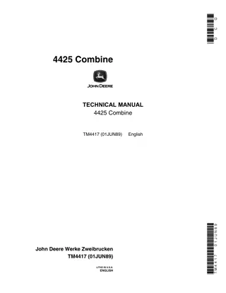 John Deere 4425 Combine Service Repair Manual Instant Download