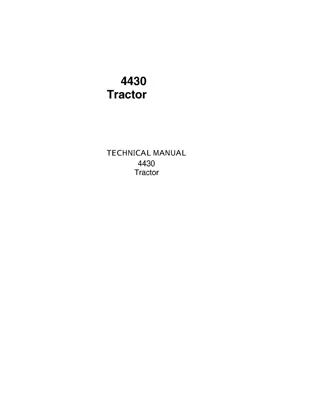 JOHN DEERE 4430 TRACTOR Service Repair Manual Instant Download