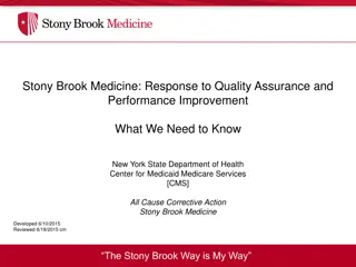 Stony Brook Medicine Response to Quality Assurance and Performance Improvement Overview