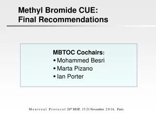 Methyl Bromide Usage Recommendations and Reporting Summary