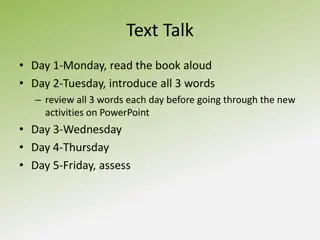 Text Talk Week: Activities and Assessments for Vocabulary Building