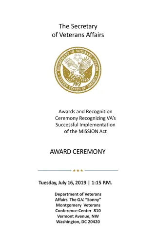 VA Awards Ceremony for Successful Implementation of MISSION Act