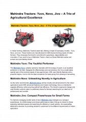 Mahindra Tractors_ Yuvo, Novo, Jivo – A Trio of Agricultural Excellence