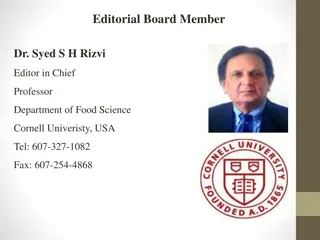 Dr. Syed S.H. Rizvi: Professor of Food Science at Cornell University