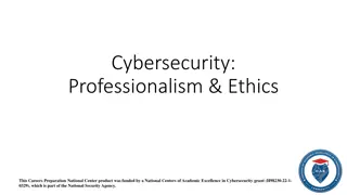 Workshop on Cybersecurity Professionalism & Ethics