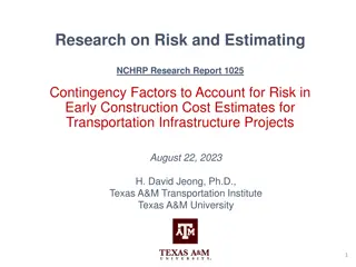 Risk Estimation for Transportation Infrastructure Projects