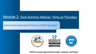 Grains Ounce Equivalents Tools for CACFP Operators - Team Nutrition Webinar