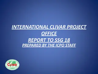 International CLIVAR Project Office Report Summary