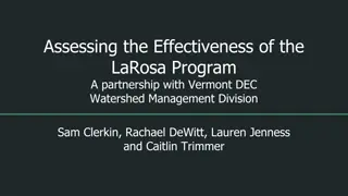 Evaluating Effectiveness of LaRosa Program in Partnership with Vermont DEC Watershed Management Division