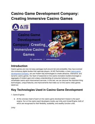 _Casino Game Development Company_ Creating Immersive Casino Games