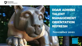 DDAR Admins Talent Management Orientation Refresh November 2021