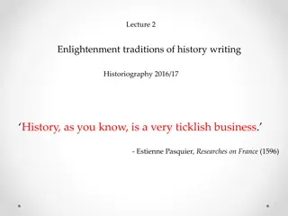 Renaissance Historiography: Writing Histories in the Enlightenment Era