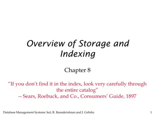 Storage and Indexing Overview in Database Management Systems