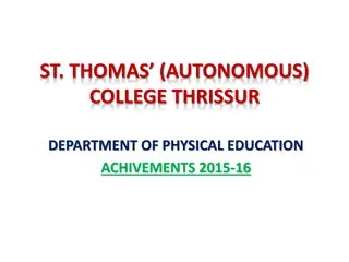 St. Thomas College Thrissur - Department of Physical Education Achievements 2015-16