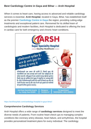 Best Cardiology Centre in Gaya and Bihar — Arsh Hospital