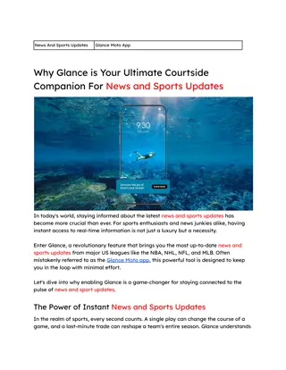 Why Glance is Your Ultimate Courtside Companion For News and Sports Updates