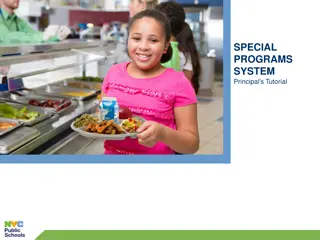 Information on Special Programs System and Afterschool Meal Services