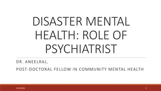 Role of Psychiatrists in Disaster Mental Health