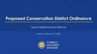 Proposed Conservation District Ordinance Benefits and Criteria