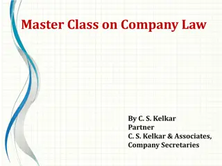 Comprehensive Master Class on Company Law by C.S. Kelkar & Associates