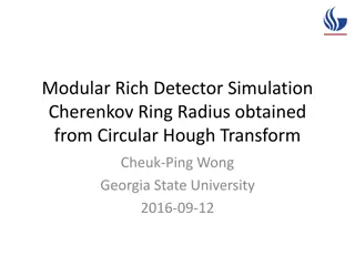 Cherenkov Ring Radius Determination from Modular Rich Detector Simulation