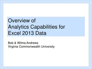 Excel 2013 Data Analytics Capabilities Overview