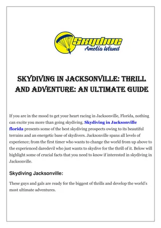 Skydiving in Jacksonville: Thrill and Adventure: An Ultimate Guide