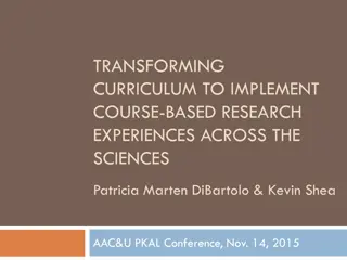 Implementing Course-Based Research Experiences in Science Curriculum