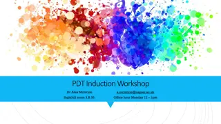 PDT Induction Workshop with Dr. Alex McIntyre - Student Tasks and Support