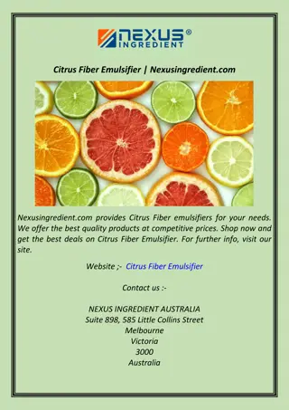 Citrus Fiber Emulsifier | Nexusingredient.com