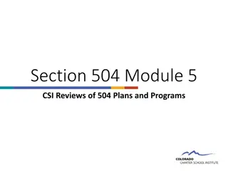 Comprehensive Review of Section 504 Plans and Programs for Compliance and Improvement