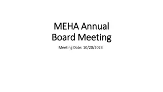 Meadow Hills Annual Board Meeting 2023 Update