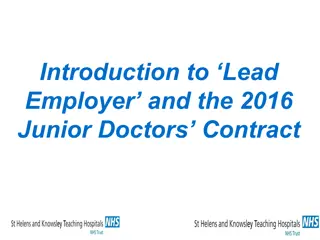 Introduction to Lead Employer and the 2016 Junior Doctors Contract