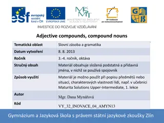 Learn Adjective Compounds and Compound Nouns