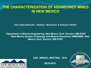 Characterization of Abandoned Mines in New Mexico: A Study on Legacy Uranium Mines