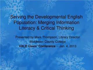 Enhancing Information Literacy and Critical Thinking in Developmental English Education