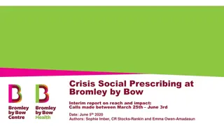 Crisis Social Prescribing at Bromley by Bow: Interim Report on Reach and Impact