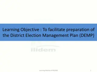 Facilitating Preparation of District Election Management Plan: RO/ARO Learning Module