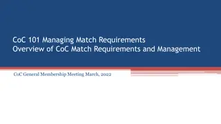 Understanding CoC Match Requirements and Management