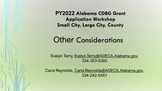 Alabama CDBG Grant Application Workshop Details and Criteria