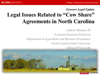 Legal Updates on Cow Share Agreements and Raw Milk Dispensing in North Carolina