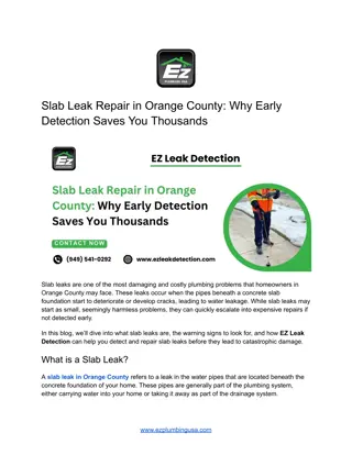 Slab Leak Repair in Orange County_ Why Early Detection Saves You Thousands